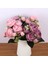 Kırmızı 30 cm Gül Pembe Ipek Buket Şakayık Yapay Çiçekler 5 Büyük Kafalar 4 Küçük Tomurcuk Gelin Düğün Ev Dekorasyon Sahte Çiçekler Sahte (Yurt Dışından) 2