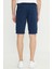 Slim Fit Dar Kesim Yan Cepli Gofre Desenli Şort 5