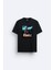 Futbolcu Ousmane Dembélé Baskılı Bisiklet Yaka Normal Kalıp Siyah Tişört T-Shirt 1