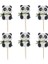 Kek TOPPER-24PC Panda Tema Çocuk Doğum Günü Partisi Malzemeleri Bambu Kağıt Saman Tabaklar Bardaklar Banner Kek Toppers Tek Kullanımlık Sofra Erkek Bebek Duş (Yurt Dışından) 1