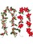 Kırmızı Yapraklar (5 Adet) 2 M Noel Yapay Holly Yaprakları Asma Çelenk Kırmızı Meyveler Sarmaşık Asma Noel Ağacı Rattan Çelenk Asılı Süsler Ev Dekorasyon (Yurt Dışından) 2