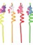 5 Parça Renkli Pipet Seti - Emojili Spiral Kokteyl - Çocuk Pipeti Temizleme Fırçalı 3