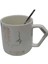 Porselen Kupa Bardak Mug Hediyelik Ürün Metal Kaşıklı Love Aşk Seni Seven 1 Adet 1