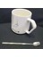 Porselen Kupa Bardak Mug Hediyelik Ürün Metal Kaşıklı Love Aşk Seni Seven 1 Adet 5