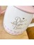 Porselen Kupa Bardak Mug Hediyelik Ürün Metal Kaşıklı Kapaklı Beyaz Pembe 1 Adet 3