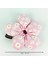 El Yapımı Papatya Desenli Pofuduk Scrunchie Toka - Pembe 2