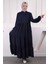 Lacivert Kol Lastikli Fermuarlı Ferace 1