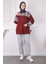 Bordo Tül Çiçek Garnili Modal Sweat 2