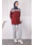 Bordo Tül Çiçek Garnili Modal Sweat 3