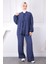 Lacivert Ön Bağlamalı Kimono Pantolonlu Takım 2