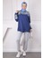 Lacivert Tül Çiçek Garnili Modal Sweat 3