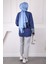 Lacivert Tül Çiçek Garnili Modal Sweat 4