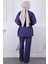 Lacivert Kemerli Kimono Pantolonlu Takım 3