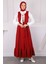 Bordo Kuşaklı Bluz Kombibli Jile Elbise 2