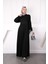 Siyah Kol Gipeli Nakışlı Ferace 2