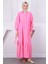 Pembe Yarım Düğmeli Modal Elbise 1