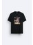 The Scars Baskılı Bisiklet Yaka Normal Kalıp Siyah Tişört T-Shirt 1