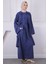 Lacivert Beli Ipli Tunik Elbise Kombin Takım 2