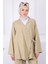 Yağ Yeşili Ön Bağlamalı Kimono Pantolonlu Takım 4