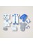 Miraylife Minik Centilmen Ayı Nakışlı %100 Cotton Antibakteriyel 10LU Zıbın Takımı Hastane Çıkışı 1