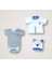 Miraylife Minik Centilmen Ayı Nakışlı %100 Cotton Antibakteriyel 10LU Zıbın Takımı Hastane Çıkışı 3
