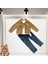 Miraylife 3-4-5 Yaş Fitilli Kadife Ceket Kot Pantolonlu 3lü Kız Erkek Çocuk Takımı 2