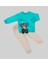 Miraylife 1-2-3 Yaş Filli Sallanan Ayak Desenli Likra Penye Kumaş Sweat Pantolonlu Kız Erkek 2li Çocuk Takımı 1
