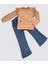 Miraylife 4-5-6 Yaş Kot Pantolonlu Flamingo Desenli Penye Sweat Uzun Kollu 2li Kız Çocuk Takımı 1