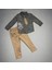Miraylife 3-4-5 Yaş Kravatlı Keten Gömlek Gabardin Pantolon Uzun Kollu 3lü Erkek Çocuk Takımı 1