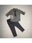 Miraylife 3-4-5 Yaş Kravatlı Keten Gömlek Gabardin Pantolon Uzun Kollu 3lü Erkek Çocuk Takımı 3