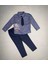Miraylife 3-4-5 Yaş Kravatlı Keten Gömlek Gabardin Pantolon Uzun Kollu 3lü Erkek Çocuk Takımı 1