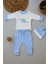 Miraylife 3-6 6-9 9-12 Ay Full Star Nakışlı Şapkalı Uzun Kollu Sweat 3lü Erkek Bebek Takımı 1