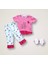 Miraylife 6-9 9-12 12-18 Ay Ceylanın Rüyası Baskılı Bandanalı Kısa Kollu Sweat 3lü Kız Bebek Takımı 1