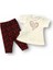 Miraylife 3-6 6-9 9-12 12-18 Ay Kalp Baskılı Uzun Kollu Sweatli 2li Kız Bebek Takımı 1