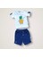Miraylife 6-9 9-12 12-18 Ay Ananas Nakışlı Kısa Kollu Sweatli Şortlu 2li Kız-Erkek Bebek Takımı 1