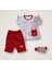 Miraylife 3-6 6-9 9-12 Ay Melek Kız Nakışlı Bandanalı Kısa Kollu Sweatli Şortlu 3lü Kız Bebek Takımı 1