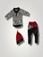 Miraylife 6-9 12-18 18-24 Ay Samanyolu Yıldızlar Baskılı Uzun Kollu Sweat Şapkalı 3lü Kız Erkek Bebek Takımı 1