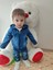 Miraylife 9-12-18-24 Ay Kot Kumaş Kapşonlu Uzun Kol Sweatli Kot Kumaş 3lü Erkek Bebek Takımı 2