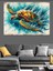 Renkli Deniz Kaplumbağası Dekoratif Kanvas - Mdf Ahşap Tablo 4