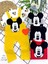 Miraylife 3-6-9-12 Ay Mickey Figürlü Uzun Kollu Baskılı Sweatli 2li Kız Erkek Bebek Salopet Takımı 1