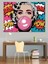 Pop Art Balonlu Kadın Dekoratif Kanvas - Mdf Ahşap Tablo 3