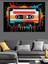 Neon Kaset ve Müzik Dekoratif Kanvas - Mdf Ahşap Tablo 1