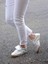 Bianca Gümüş Cilt Kauçuk Kaymaz Taban Bağcıklı Kadın Sneaker 4