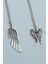 2'li Kartal Melek Kanat Gümüş Kaplama Kolye Seti 1