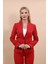 Tek Düğmeli Klasik Ceket-Kırmızı 4