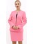 Oval Yaka Yandan Kuplu Klasik Ceket-Pembe 5