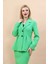 Erkek Yaka Önleri Pileli Ceket-Yeşil 1