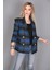 Kaşe Oversıze Blazer Ceket-Indigo 1