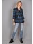 Kaşe Oversıze Blazer Ceket-Indigo 4