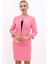 Sıfır Yaka Düz Kısa Ceket-Pembe 5